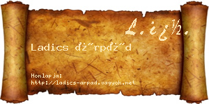 Ladics Árpád névjegykártya