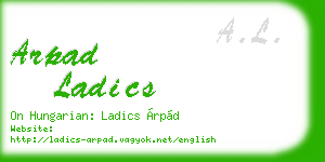 arpad ladics business card